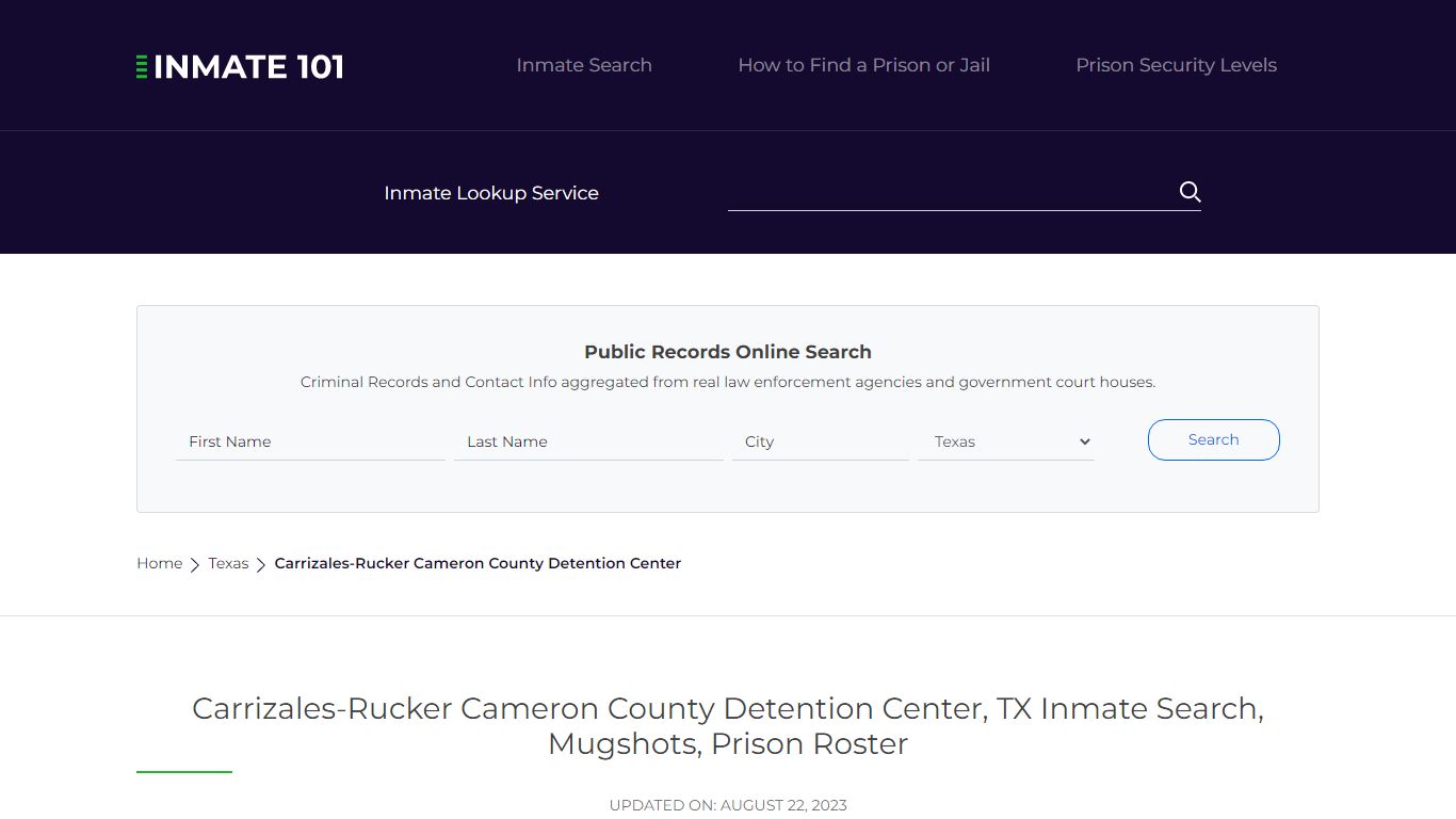 Carrizales-Rucker Cameron County Detention Center - Inmate101