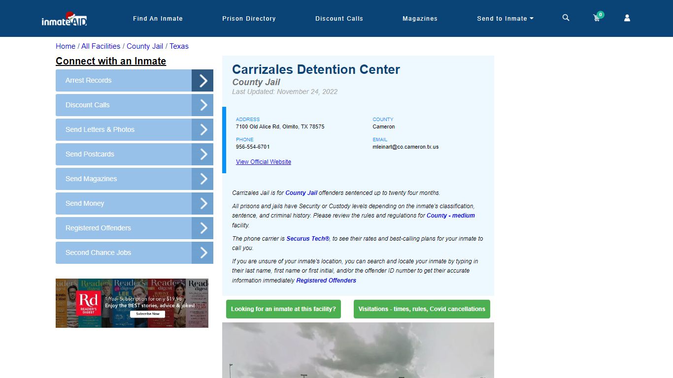 Carrizales Detention Center - Inmate Locator - Olmito, TX